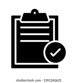 clipboard tick vector glyph icon 