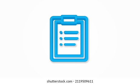 clipboard, to-do list, plan realistic icon. 3d vector illustration. Isolated line color pictogram. Transparent shadows