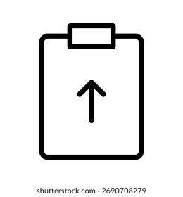 Ícone de carregamento da área de transferência, seta para cima para submeter estrutura de tópicos de relatório