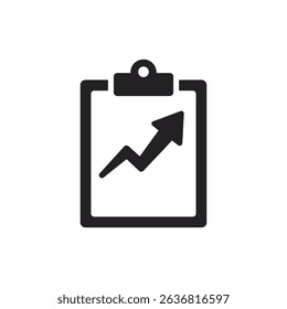 Clipboard with Upward Arrow for Strategy and Growth