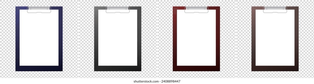 Vector 3d del portapapeles aislado. Placa de clip realista