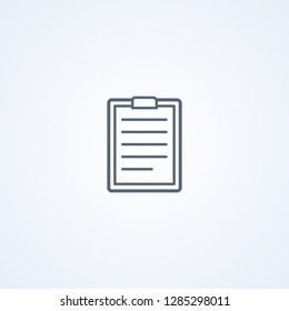 Clipboard, vector best gray line icon on white background, EPS 10
