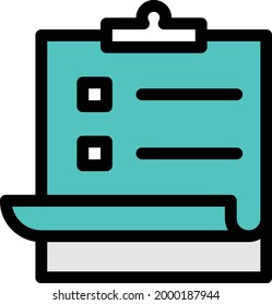 icono de línea de color del vector del portapapeles