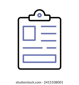 Clipboard vector design, checklist or information paper icon in modern style