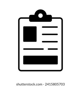 Diseño vectorial del portapapeles, lista de verificación o icono de papel informativo en estilo moderno