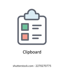 Clipboard Vector  Fill outline Icons. Simple stock illustration stock