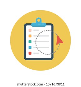 clipboard vector flat color icon 