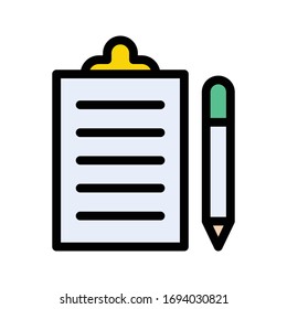 clipboard vector flat color icon 