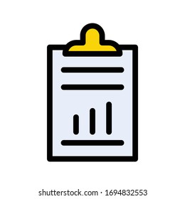 clipboard vector flat color icon 