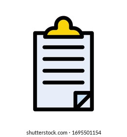 clipboard vector flat color icon 