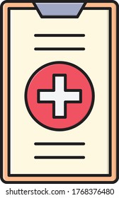 clipboard vector flat color icon 