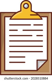 clipboard vector flat color icon