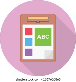 clipboard vector flat colour icon