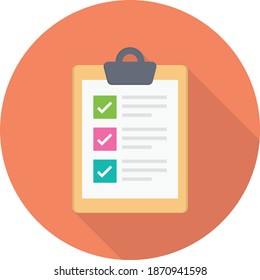 clipboard vector flat colour icon