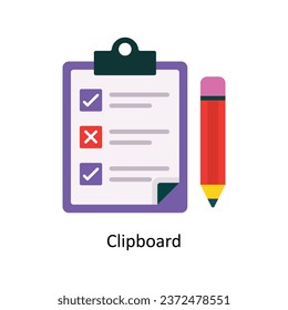 Clipboard vector Flat Icon Design illustration. Symbol on White background EPS 10 File 