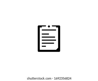 Icono plano vectorial del Portapapeles. Portapapeles aislado, ilustración de papel de anotación 