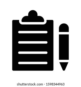 clipboard vector glyph flat icon 