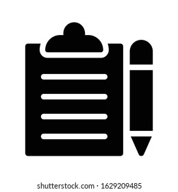 clipboard vector glyph flat icon 