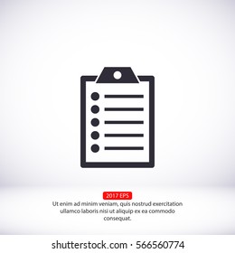 clipboard . Vector icon 10 EPS