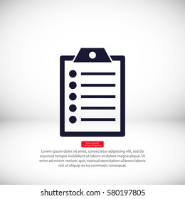 clipboard . Vector icon 10 EPS