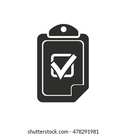 Clipboard vector icon. Black illustration isolated on white background for graphic and web design.
