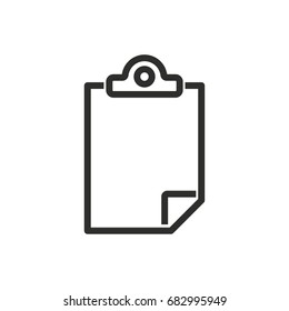 Clipboard vector icon. Black illustration isolated on white background for graphic and web design.