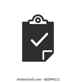Clipboard vector icon. Black illustration isolated on white background for graphic and web design.