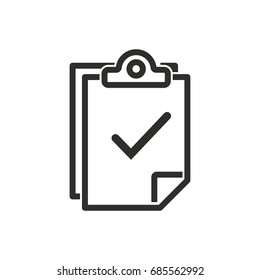Clipboard vector icon. Black illustration isolated on white background for graphic and web design.