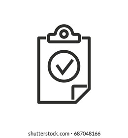Clipboard vector icon. Black illustration isolated on white background for graphic and web design.