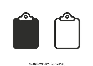 Clipboard vector icon. Black illustration isolated on white background for graphic and web design.