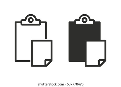 Clipboard vector icon. Black illustration isolated on white background for graphic and web design.