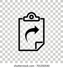 Clipboard vector icon. Black illustration isolated for graphic and web design.