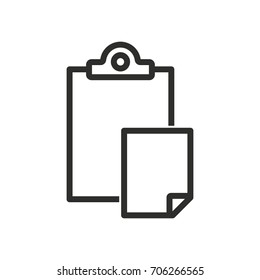 Clipboard vector icon. Black illustration isolated on white background for graphic and web design.