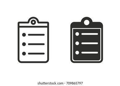 Clipboard vector icon. Black illustration isolated on white background for graphic and web design.
