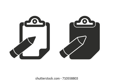 Clipboard vector icon. Black illustration isolated on white background for graphic and web design.