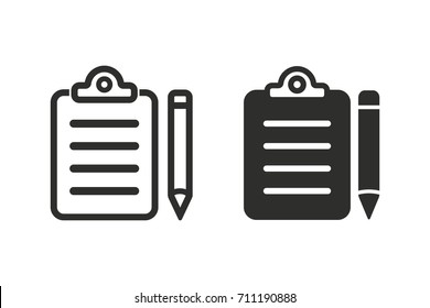 Clipboard vector icon. Black illustration isolated on white background for graphic and web design.