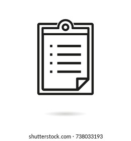 Clipboard vector icon. Black illustration isolated on white background for graphic and web design.