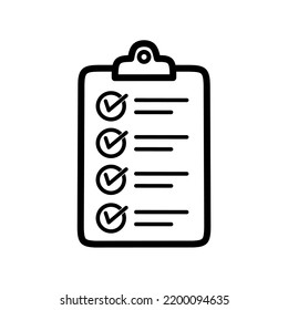 clipboard vector icon with checklist