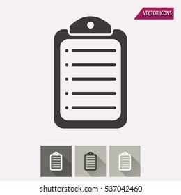 Clipboard vector icon. Illustration isolated for graphic and web design.