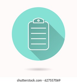 Clipboard vector icon. Illustration isolated for graphic and web design.