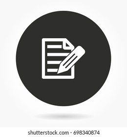 Clipboard vector icon. Illustration isolated for graphic and web design. Round button.