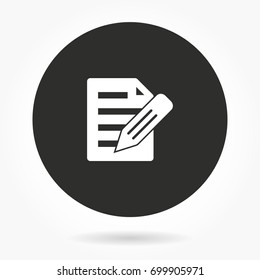 Clipboard vector icon. Illustration isolated for graphic and web design. Round button.