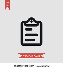 Clipboard vector icon, illustration symbol