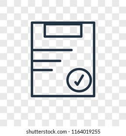 Clipboard vector icon isolated on transparent background, Clipboard logo concept