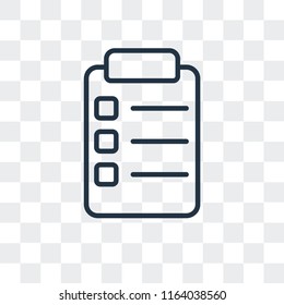 Clipboard vector icon isolated on transparent background, Clipboard logo concept