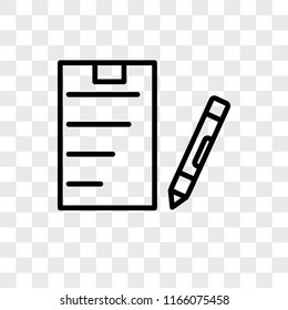 Clipboard vector icon isolated on transparent background, Clipboard logo concept