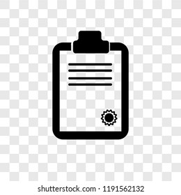 Clipboard vector icon isolated on transparent background, Clipboard transparency logo concept