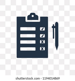 Clipboard vector icon isolated on transparent background, Clipboard transparency concept can be used web and mobile