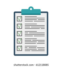 Clipboard vector icon isolated on white background