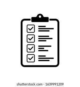 Clipboard vector icon isolated. Task done sign.  Check mark icon symbol. Tick symbol. EPS 10